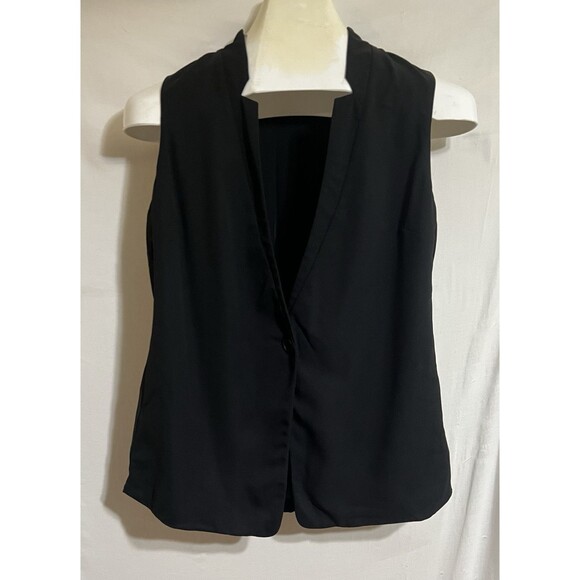 belle sky tops pleated sleeveless Flowing sheer back button Boho Classic C - Picture 1 of 5